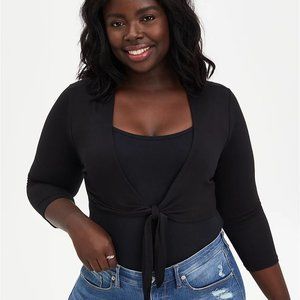 Torrid Black Tie Front Shrug